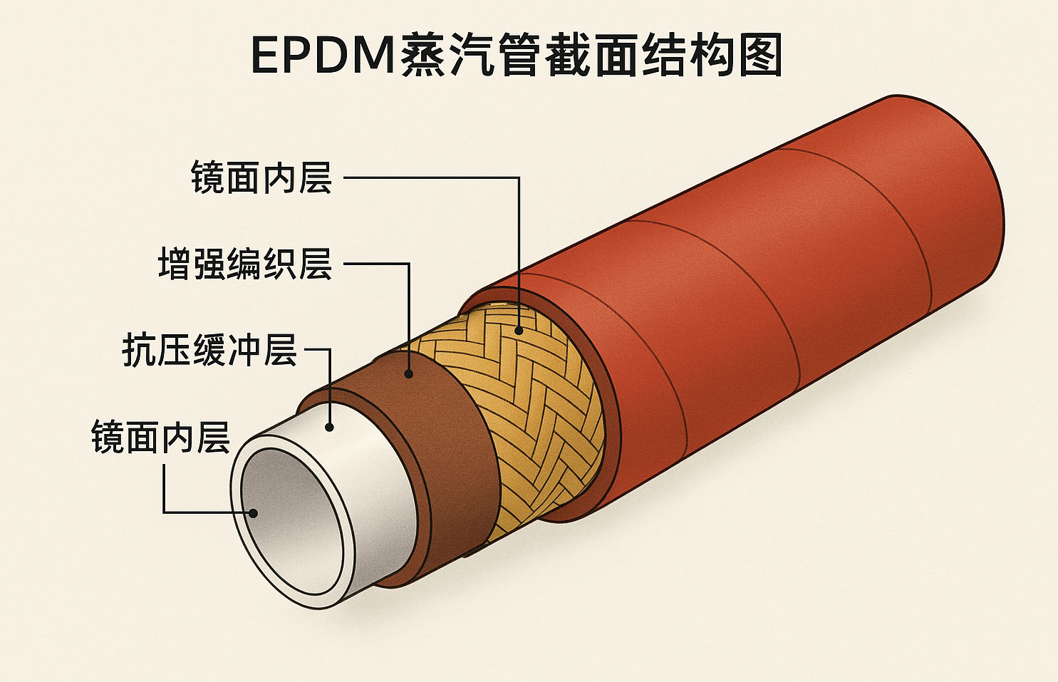 温红色EPDM进口蒸汽管：为何成为工业领域的“耐热担当”？