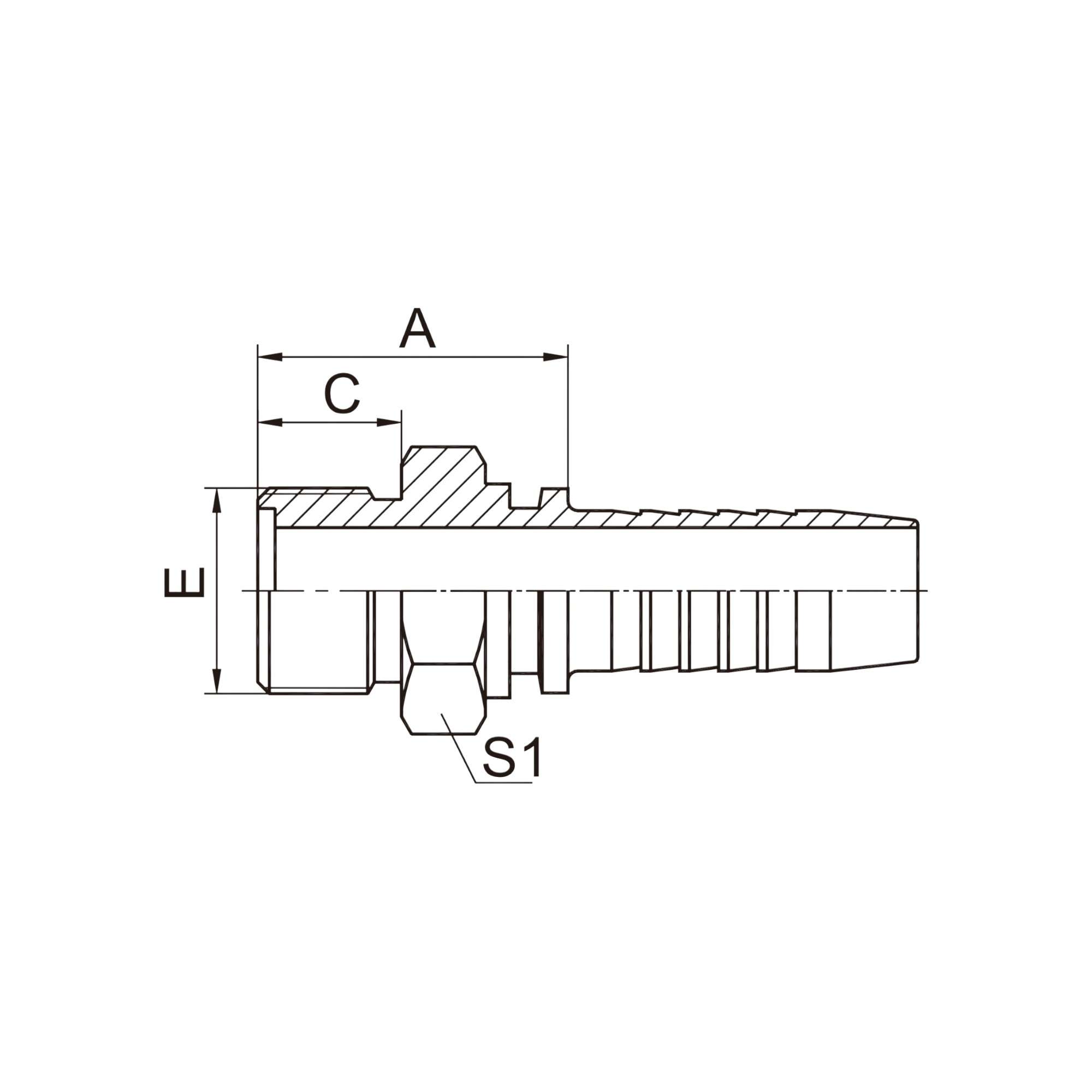 公制外螺纹平面O形圈密封 10311-XX-XX