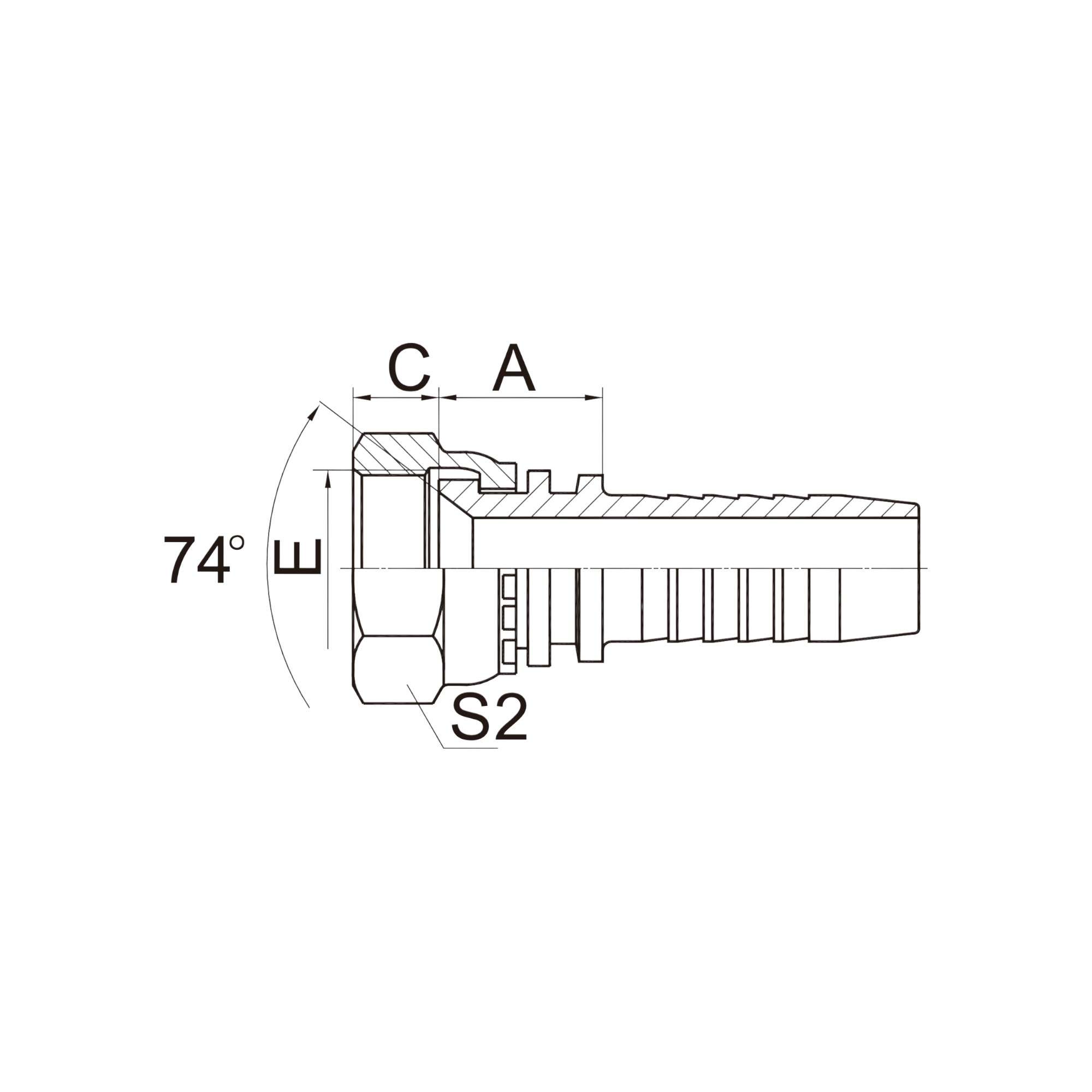 国标公制内螺纹74°内锥面 20711-XX-XX