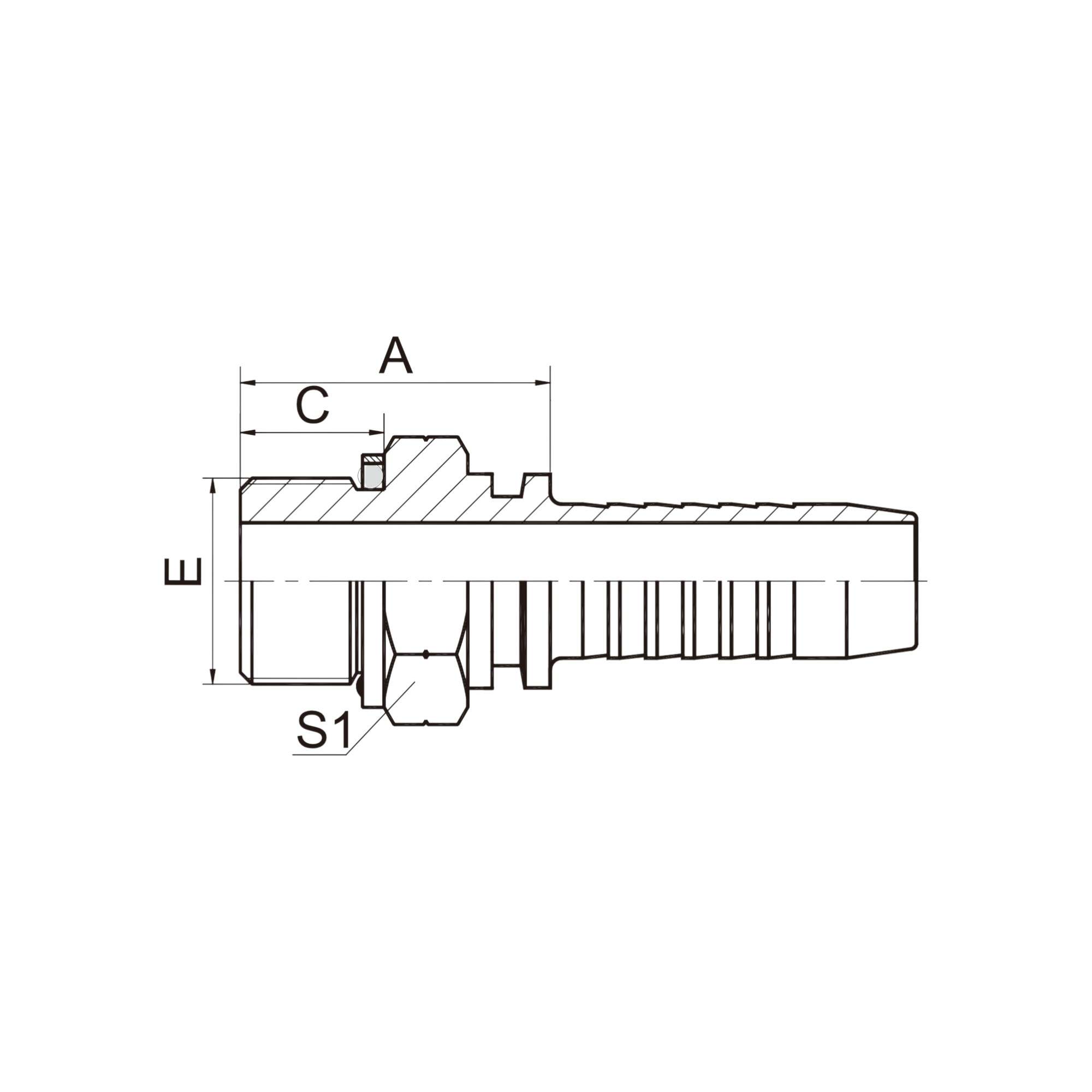 英管外螺纹O型圈密封  12211-XX-XX