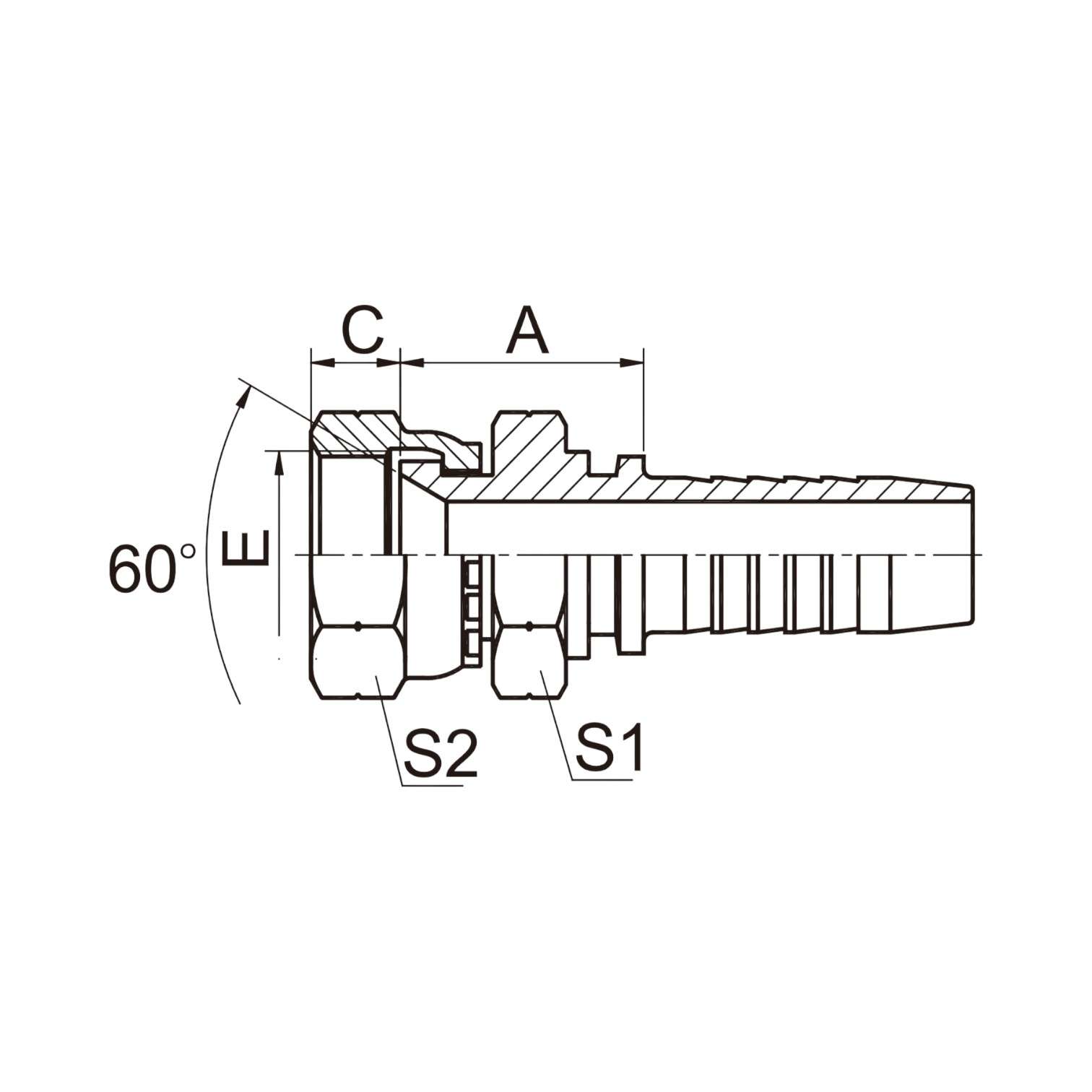 日本英制内螺纹60°内锥面  29611-XX-XX