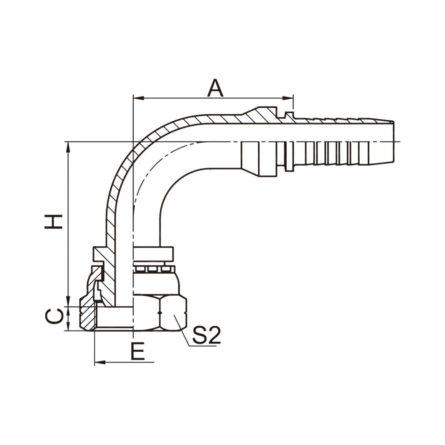 90°英管内螺纹球面  22191-XX-XX