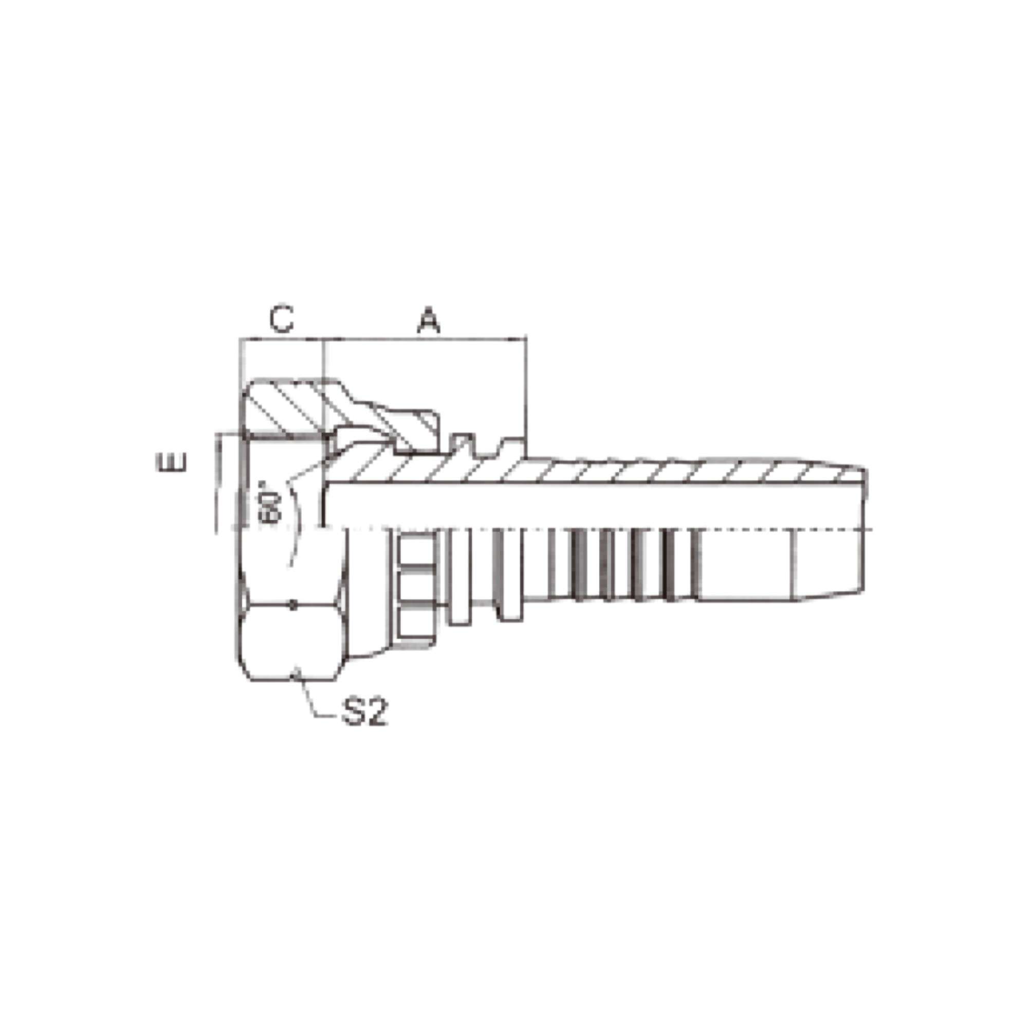 英管内螺纹60°外锥  22611-XX-XX