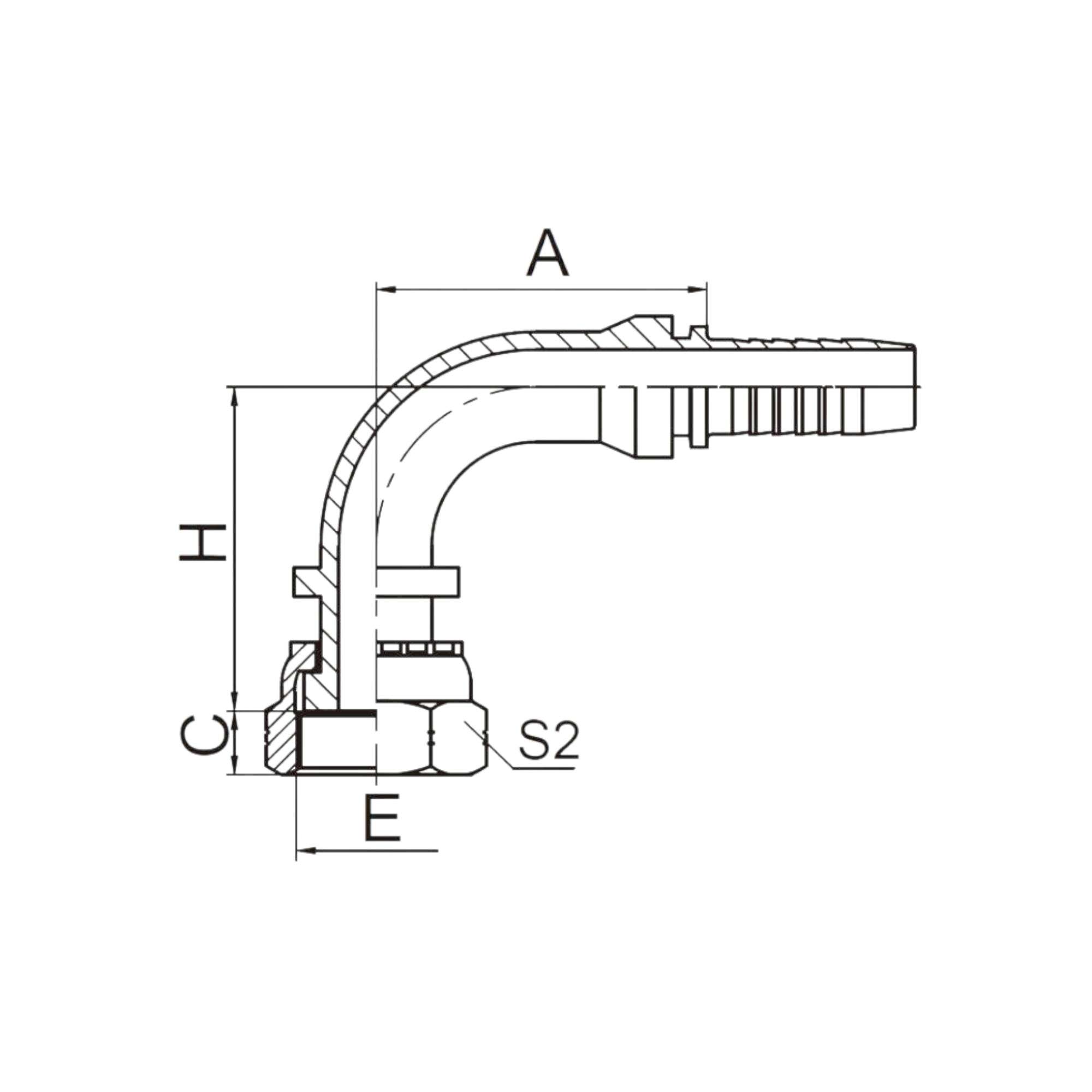 90°美制ORFS内螺纹平面  24291-XX-XX