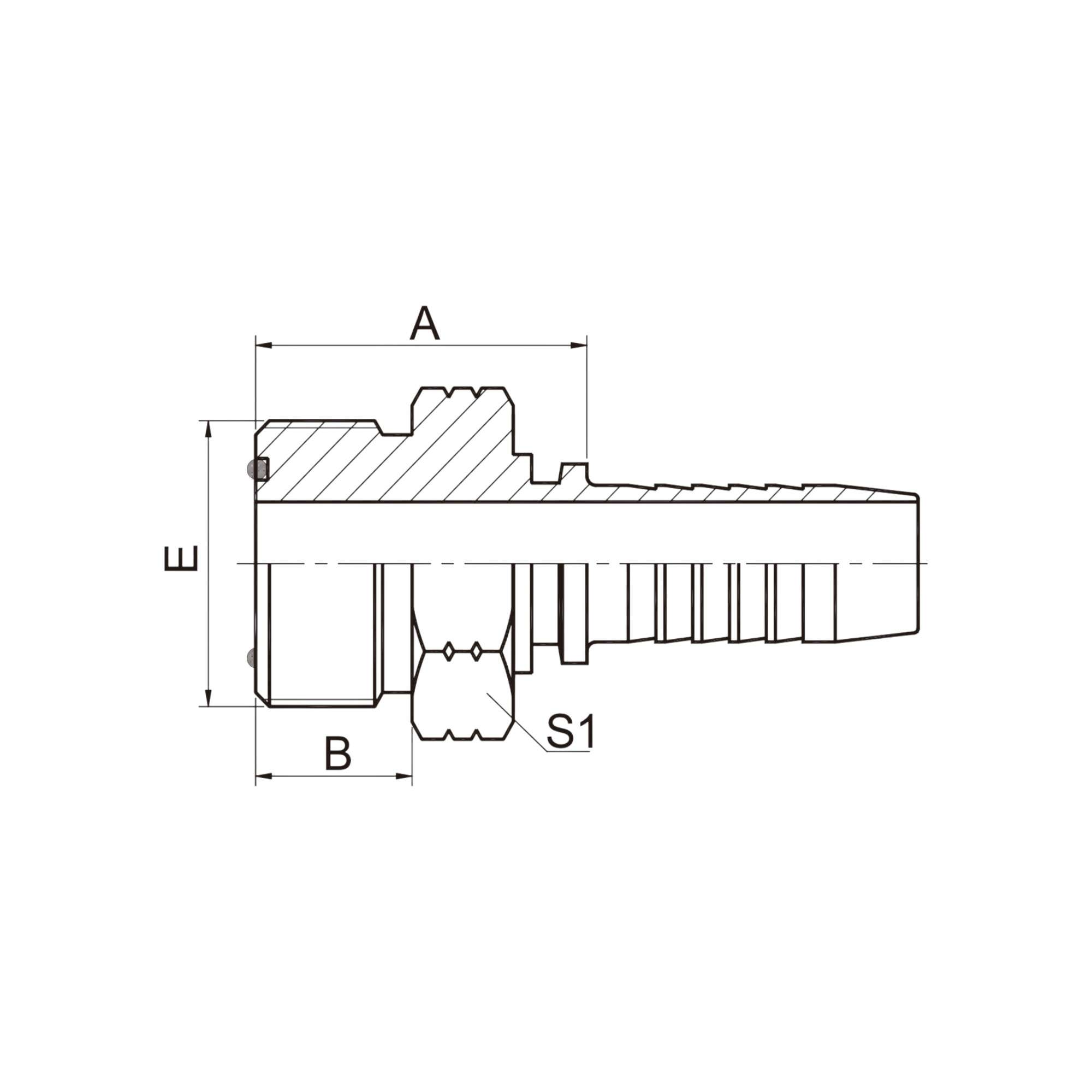 美制ORFS外螺纹平面O形圈密封  14211-XX-XX