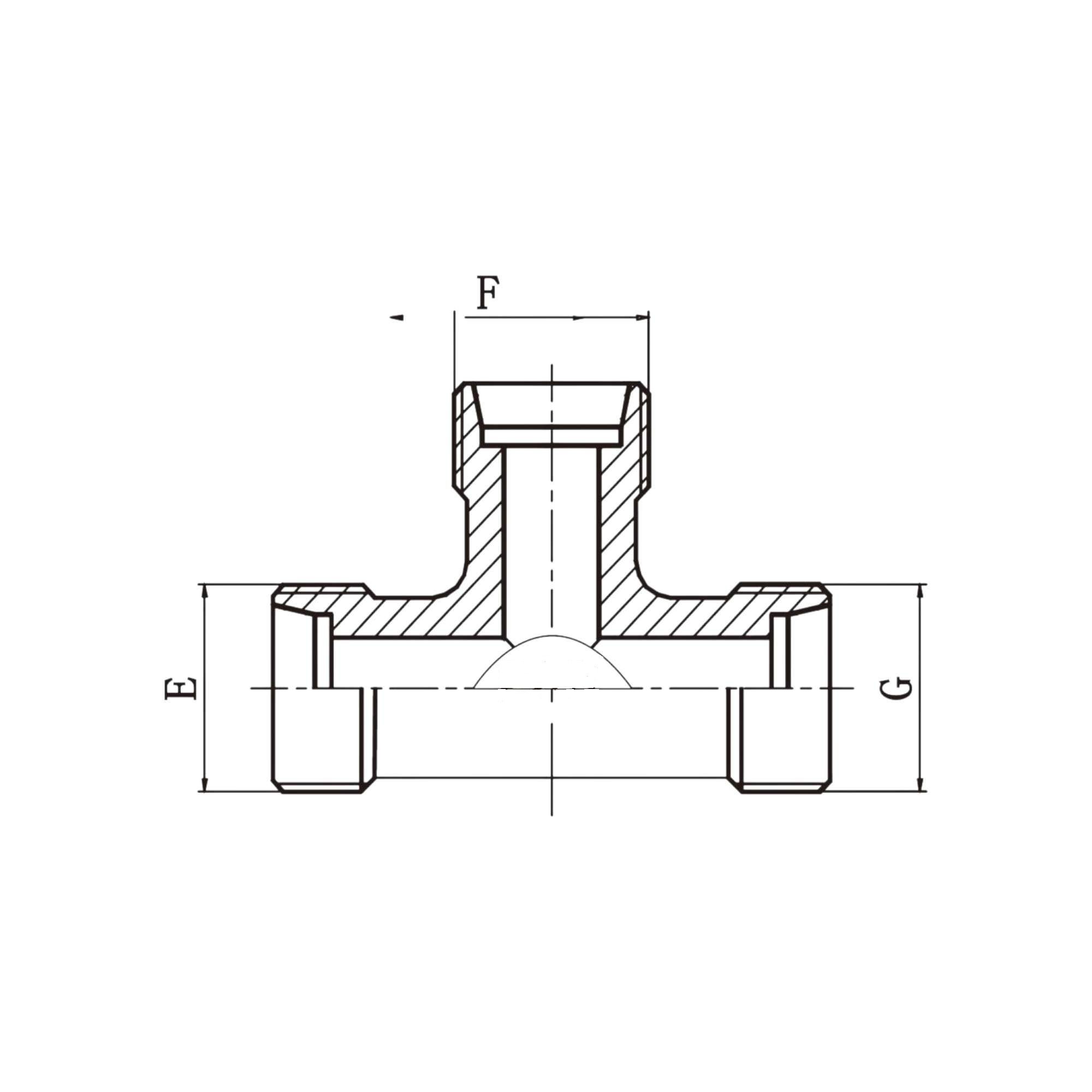 公制外螺纹24°锥 三通  AC-AD