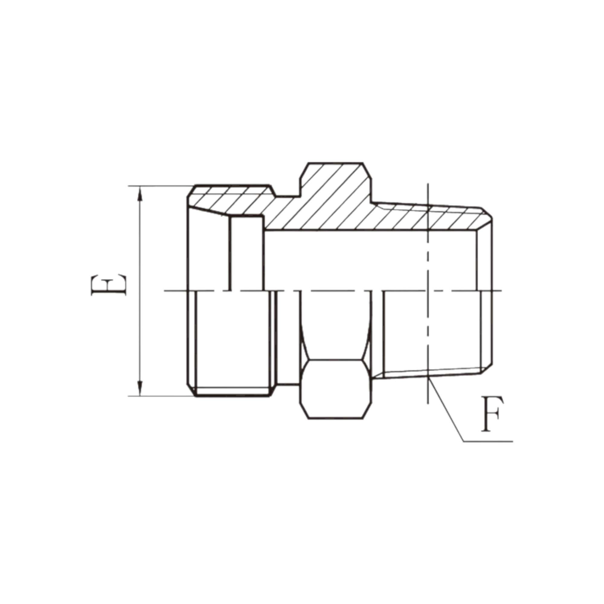 公制外螺纹24°锥/ 布锥管外螺纹  1CN-1DN