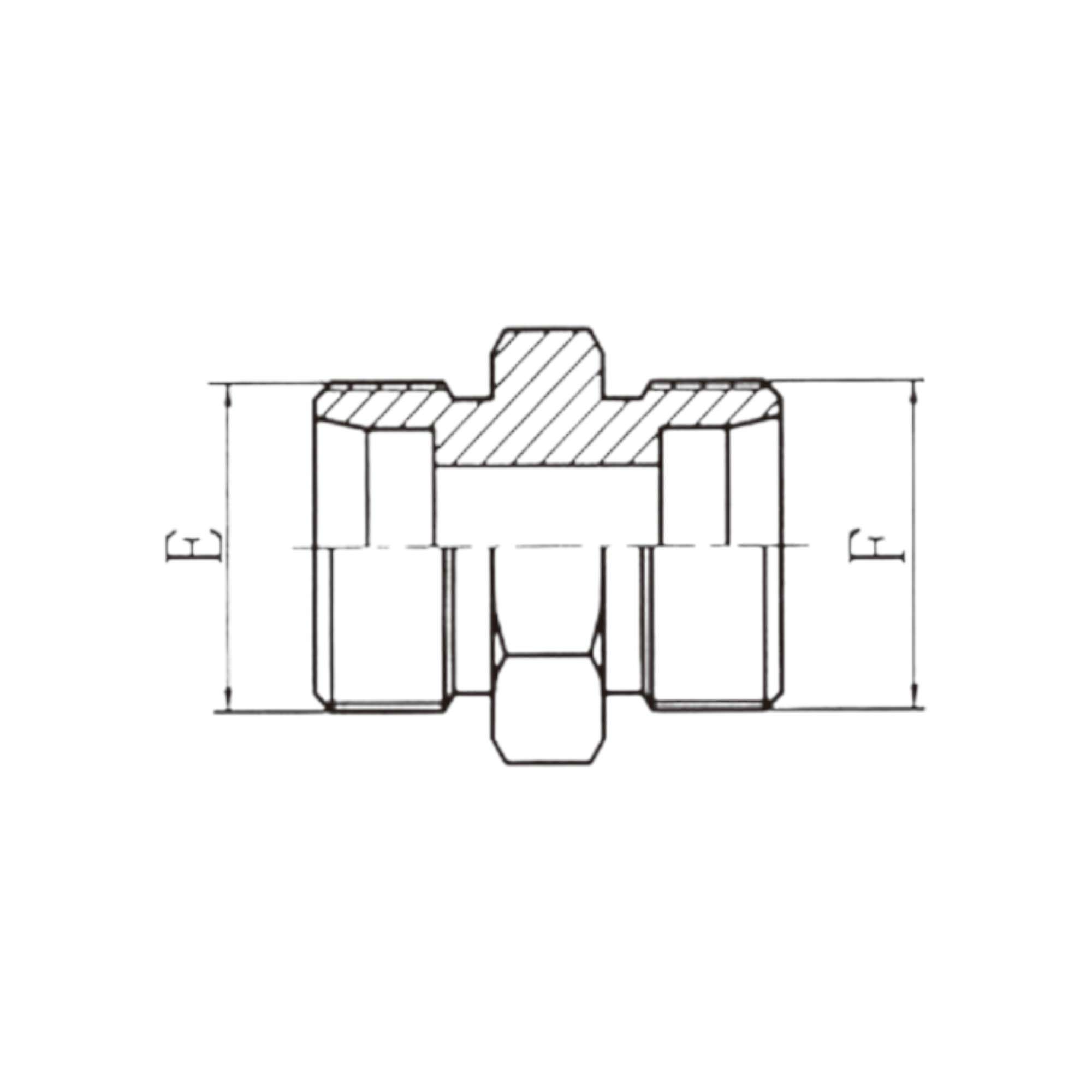 公制外螺纹24°锥直通 1C-1D 变径