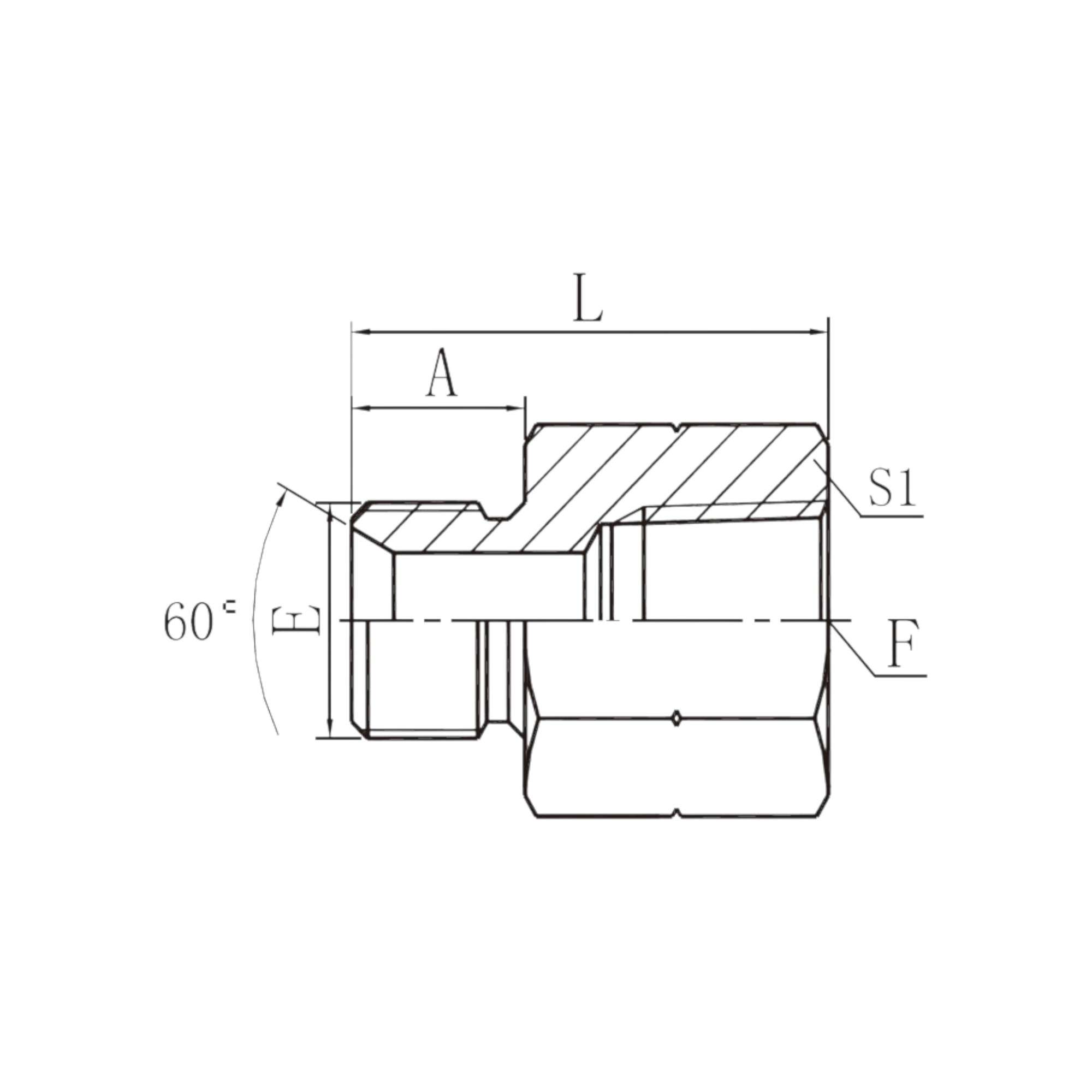 英管外螺纹60°内锥或六角端面用组合垫密封 /英锥管内螺纹 5BT