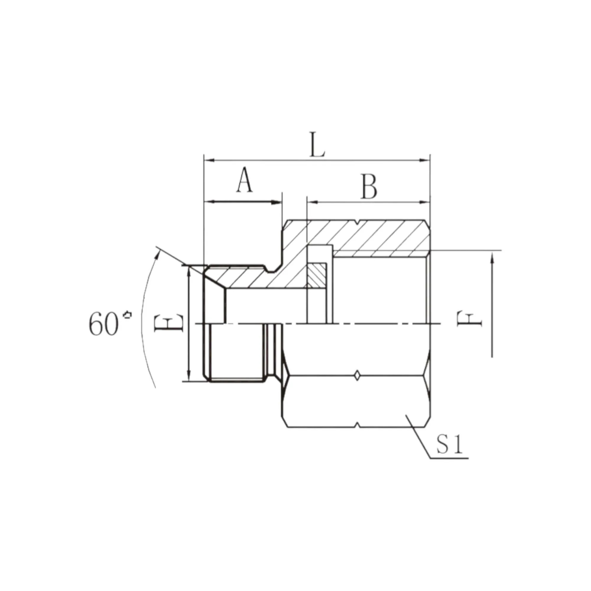 英管外螺纹60°内锥或六角端面用组合垫密封/英管内螺纹 5B
