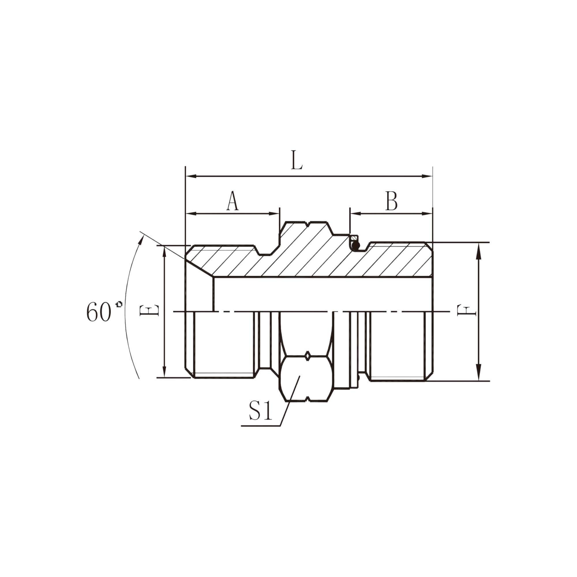 英管外螺纹60°内锥或六角端面用 组合垫密封 /英管外螺纹O形圈  1BG