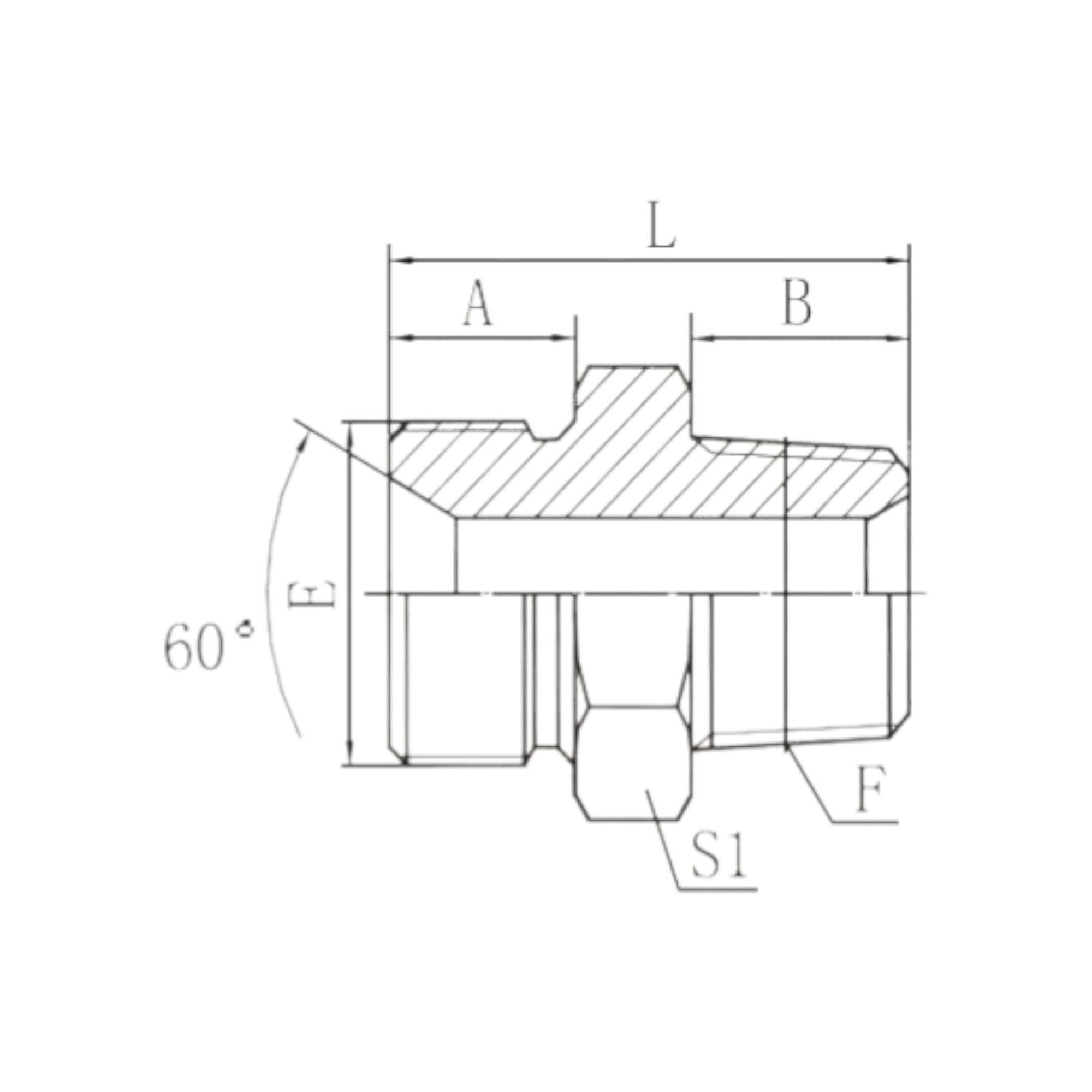 英管外螺纹60°内锥或六角端面用组合垫密封/美制布锥管外螺纹 1BN