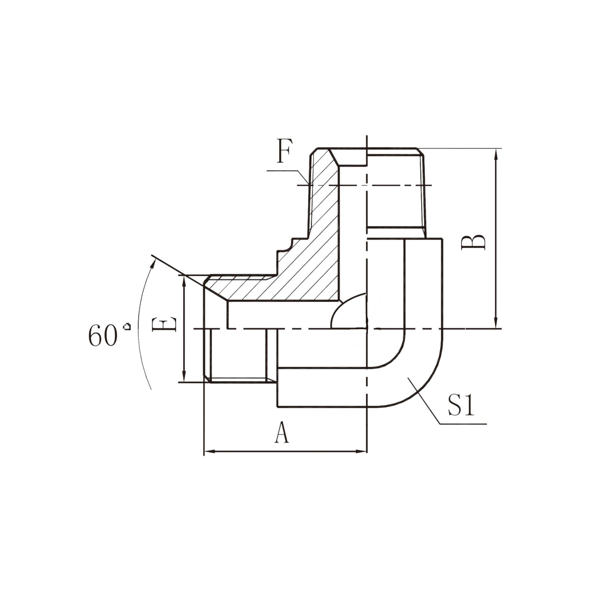 英管外螺纹60°内锥/英锥管外螺纹 90° 弯  1BT9-SP
