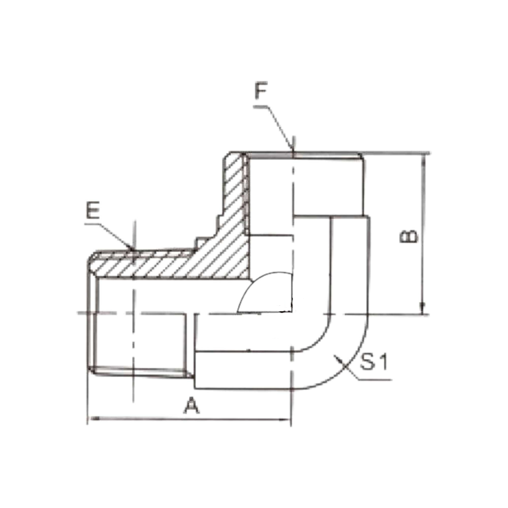 英锥管外螺纹/英管内螺纹 90°弯  5TB9-SP