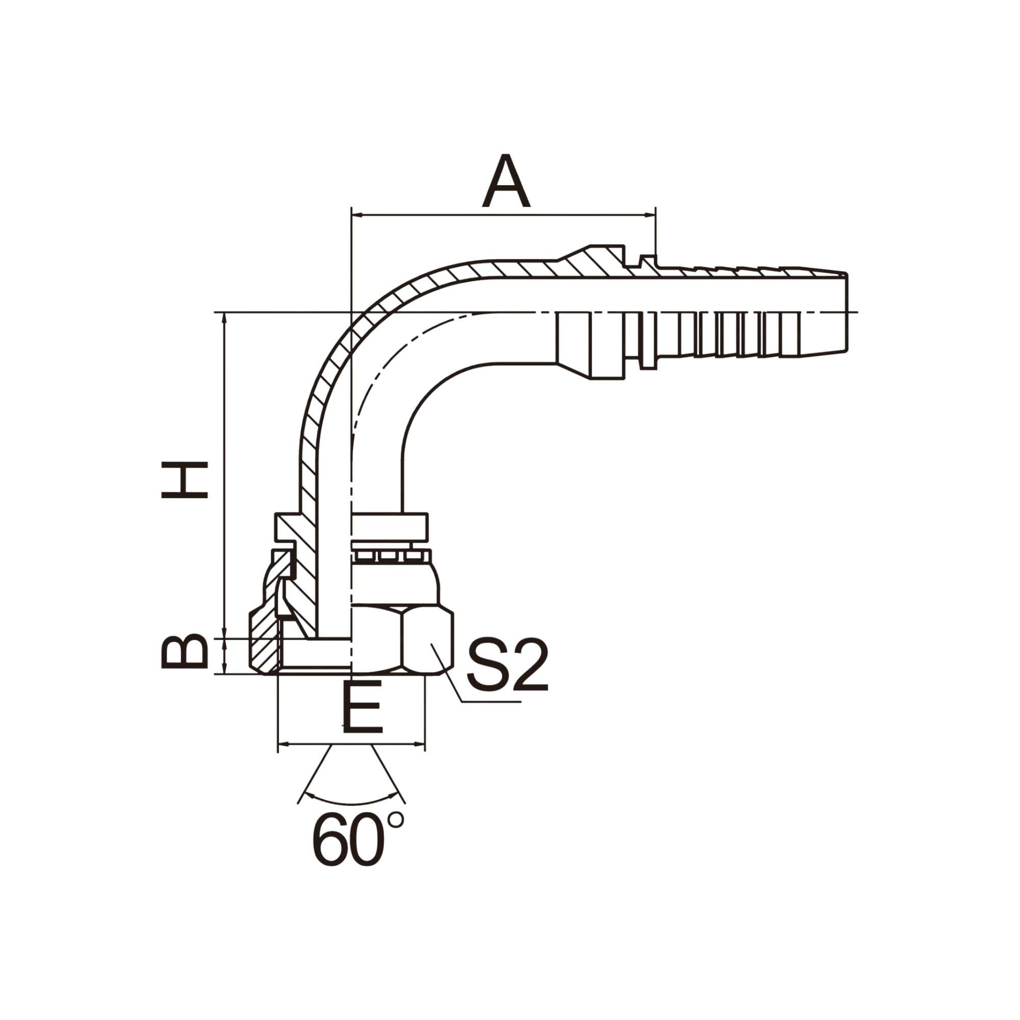 90°美制NPSM内螺纹60°外锥面 21691-XX-XX
