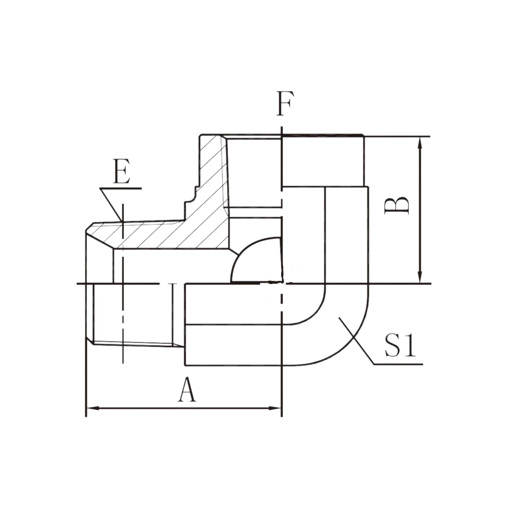 JIC外螺纹74°外锥/英寸制焊接管 90°弯   1JW9-IN