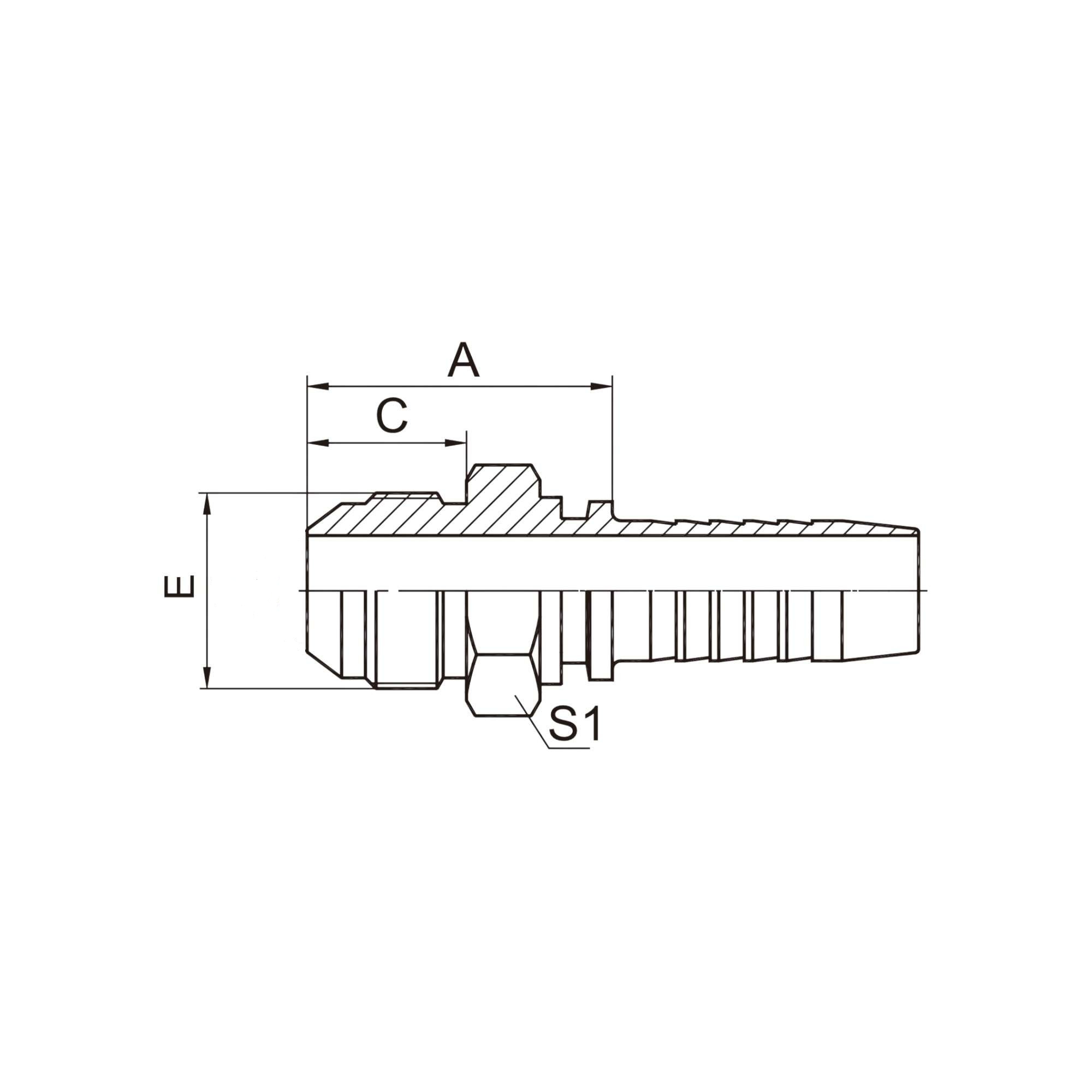 日本英制外螺纹60°锥面  19611-XX-XX