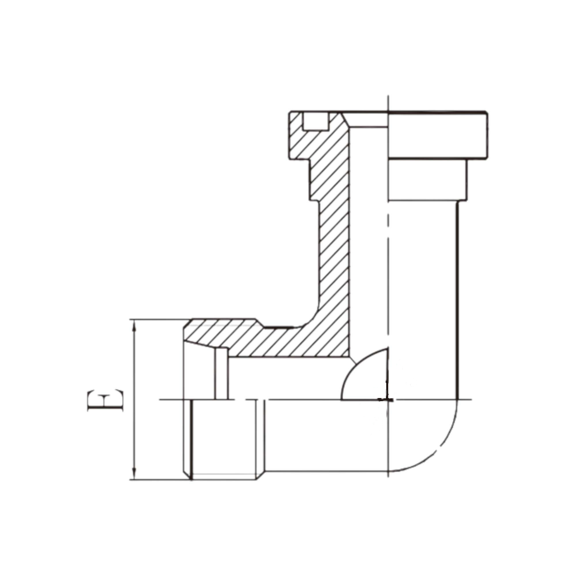 90°弯公制螺纹卡套式/轻系列法兰ISO6162-1  1CFL9-1DFL9