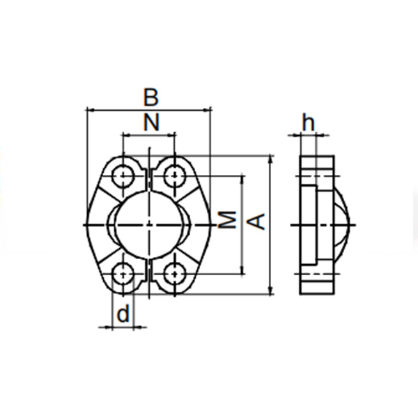 轻系列整体法兰夹  FL-W