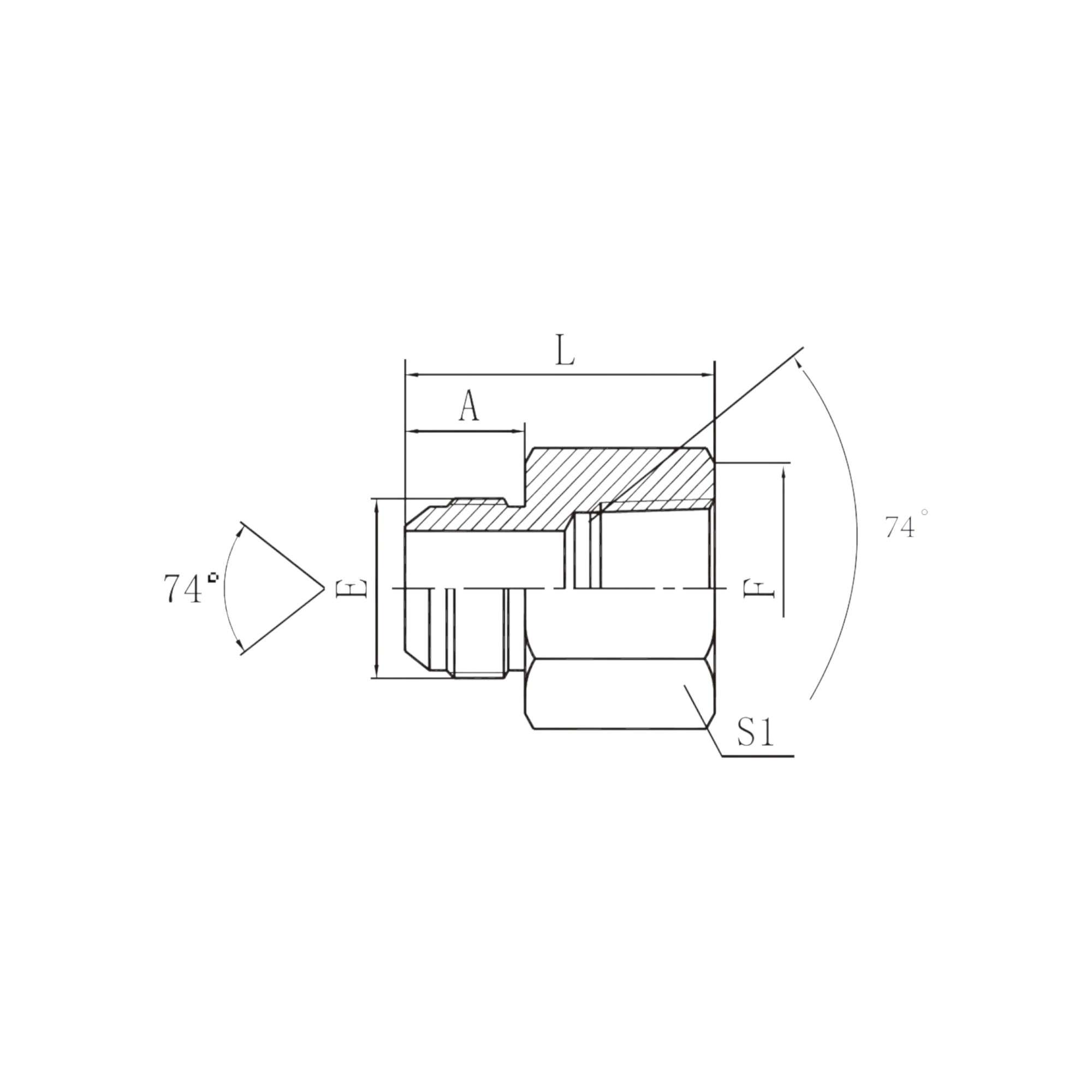 JIC外螺纹74°外锥/JIC内螺纹74°内锥  5J