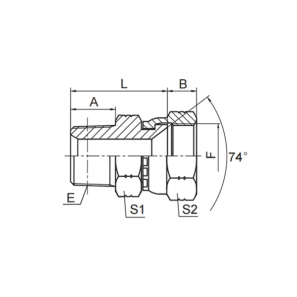 布锥管外螺纹/JIC内螺纹74°内锥  2NJ