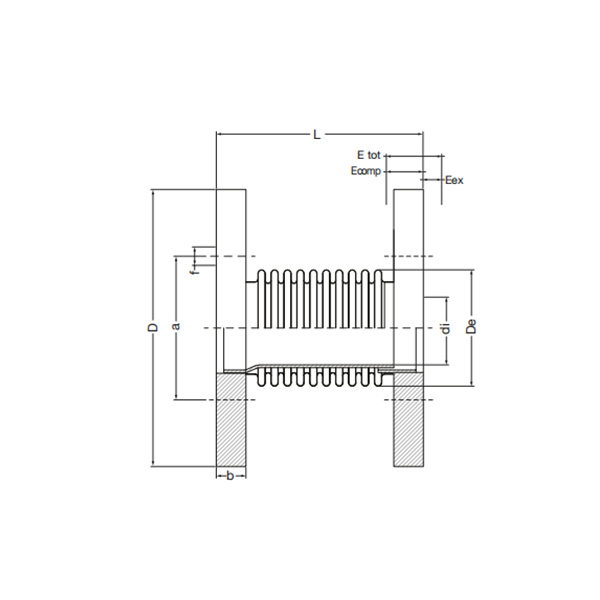 法兰不锈钢金属膨胀节 - Multi-Ply Stainless Steel Axial Expansion Joint  with UNI flanges